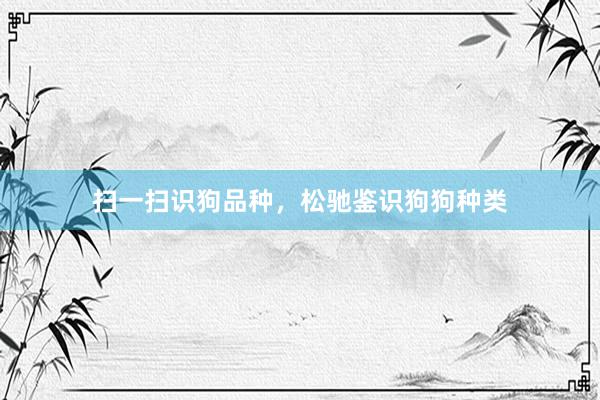 扫一扫识狗品种，松驰鉴识狗狗种类