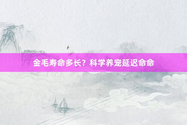 金毛寿命多长？科学养宠延迟命命