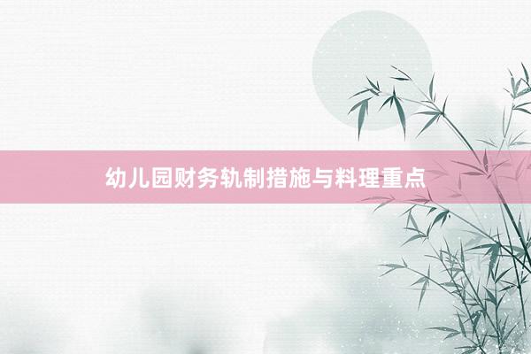 幼儿园财务轨制措施与料理重点